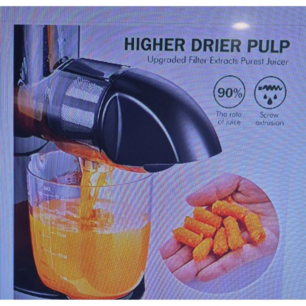 New In Box AMZCHEF Slow Juicer ZM1532 Low Decibel 90% Juice Yield Upgraded Auger